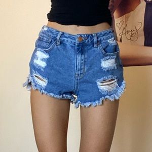 Pacsun distressed jean shorts